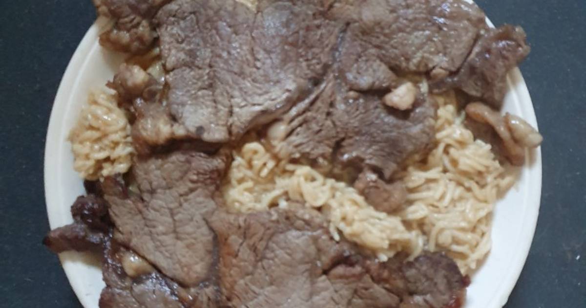 Sirloin Beef Steaks with Noodles Recipe by Gary Waite Cookpad