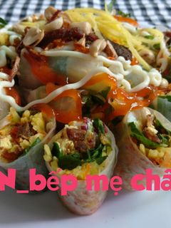 Hình của món Bánh tráng cuốn - đặc sản tây ninh.