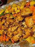 Pollo al horno con verduras