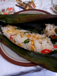 Foto resep Nasi bakar teri tahu