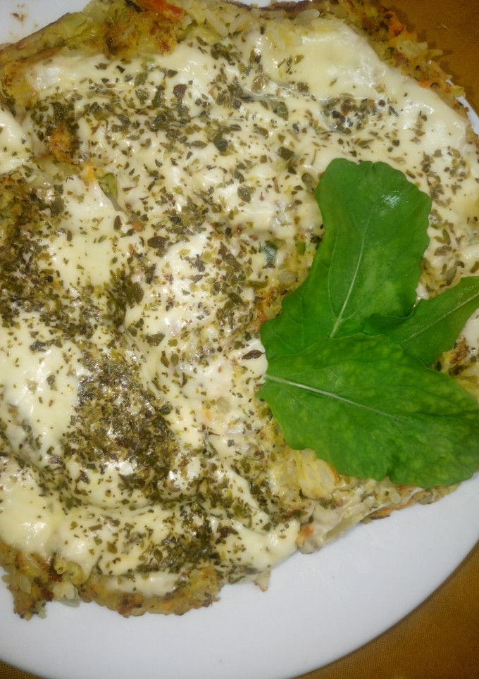 Una foto de Tortilla de arroz y brócoli