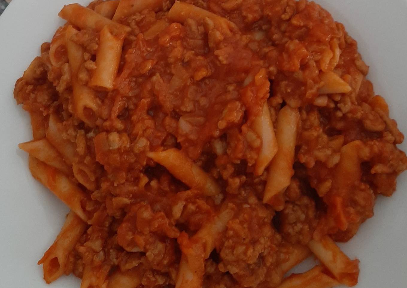 Macarrones con carne picada