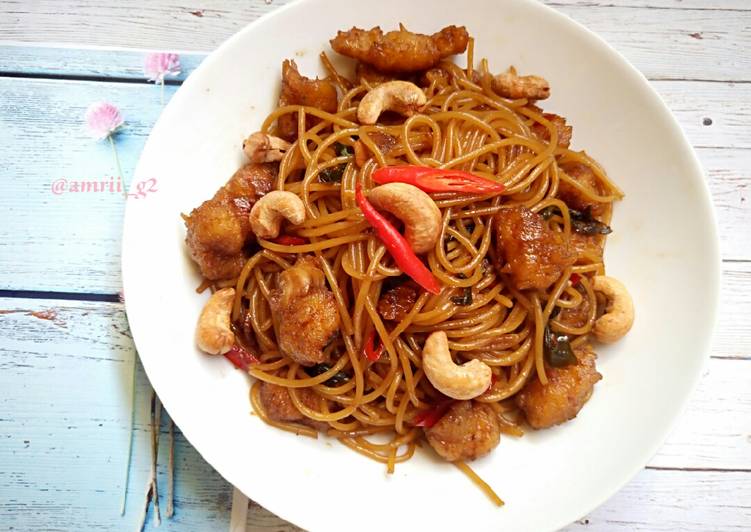 Langkah Mudah untuk Membuat Chicken Kungpau Spaghetti #selasabisa Anti Gagal