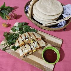 A picture of Homemade pita bread and pockets.