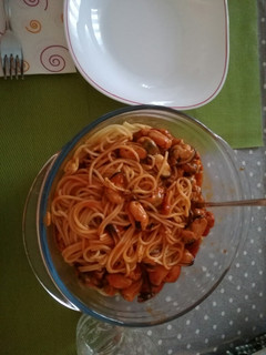Una foto de Espaguetis con mejillones