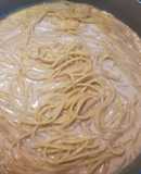 Día de las Madres. Spaghetti en crema de camarones