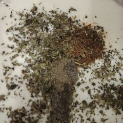 A picture of Dried Mint Raita.sookhy podiny ka raita.