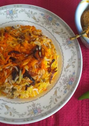 A picture of Veg biryani.