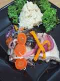 Surubi con vegetales