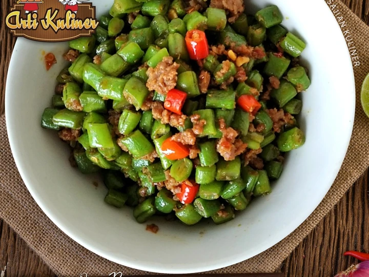 Langkah Gampang Menyiapkan Resep  Oseng buncis daging cacah yang Lezat Sekali, Lezat Sekali
