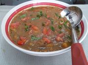A picture of sambar side dish