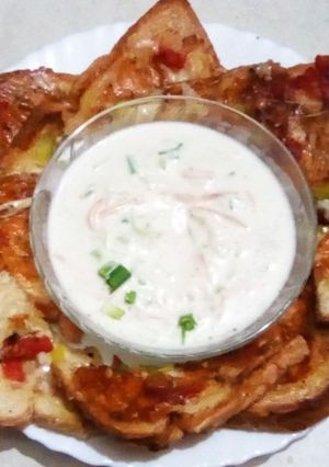 A picture of Mixed herbs cheese toast.