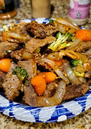 A picture of Lower calorie beef stir fry.