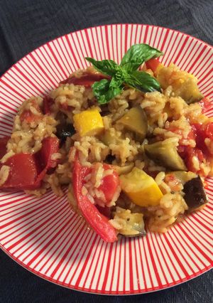 Une photo de Riz aux légumes au curry
