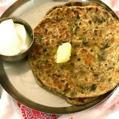 Methi aloo Paratha A picture of Methi aloo Paratha.