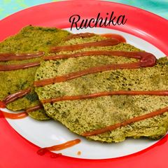 A picture of Oats Palak Cheela.