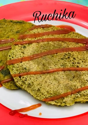 A picture of Oats Palak Cheela.