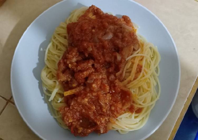 Cara Mudah Menyiapkan Spaghetti Beef Pedas Lezat Sekali
