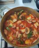 Sopa de champiñones con calabaza