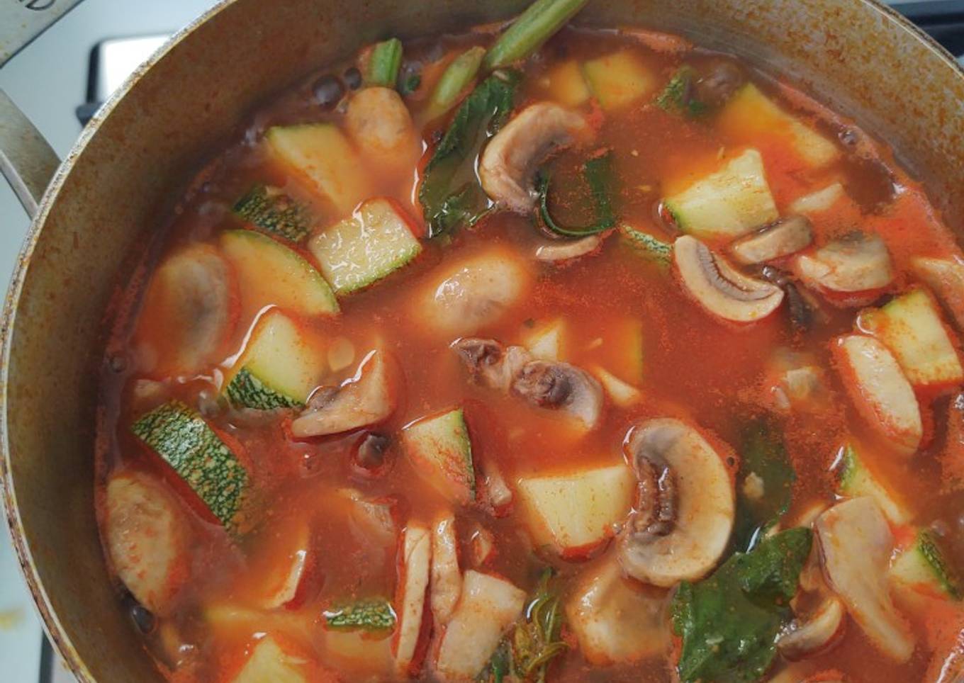 Sopa de champiñones con calabaza