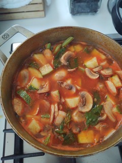 Una foto de Sopa de champiñones con calabaza
