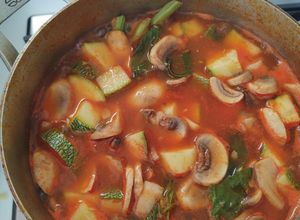 Una foto de Sopa de champiñones con calabaza