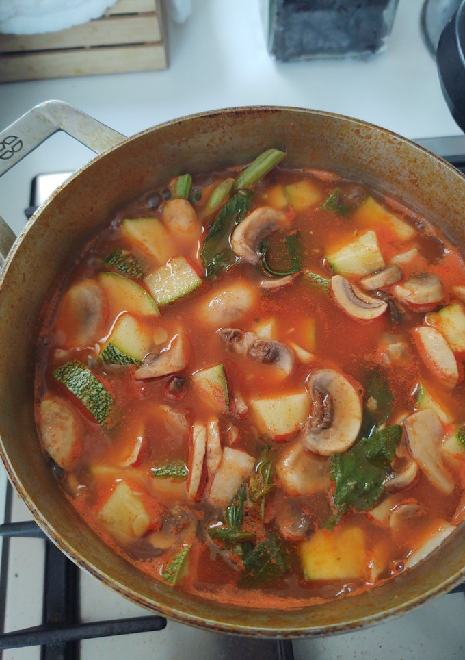 Una foto de Sopa de champiñones con calabaza