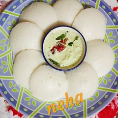 Healthy Breakfast Fermented Idli with coconut chutney A picture of Healthy Breakfast Fermented Idli with coconut chutney.