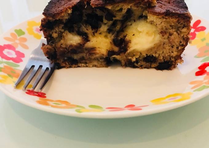 Choco Banana Bread with creme cheese filling