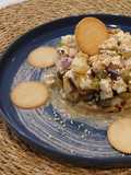 Tartar de tofu, daikon y encurtidos