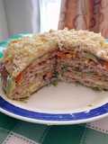 Torta salada de panqueques