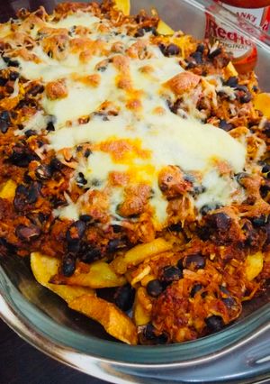Una foto de Papas fritas chili con carne🇲🇽🇺🇸🇺🇾🇯🇵チリビーンズポテト