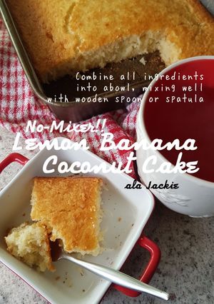 Foto resep Lemon Banana Coconut Cake - No Mixer!