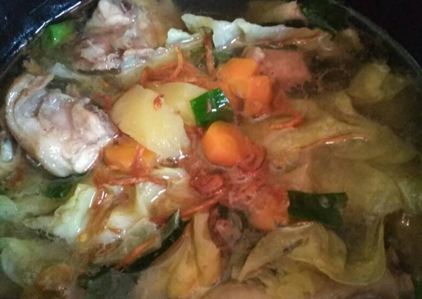 Sop ayam bawang ala anak kost