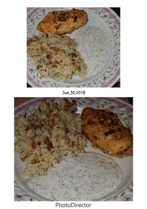 Omlós csirkemell ízes rizzsel recept fotója