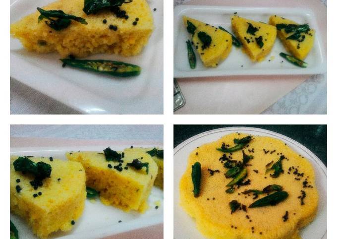 Recipe of Favorite Dhokla (Yellow lentil Savory Cake)