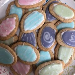 A picture of Iced Easter biscuits.