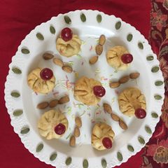 A picture of Mawa dry fruits with roasted pumpkin seeds and flax seeds Gujiya.