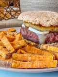 Hamburguesa con pan integral dos ingredientes en Airfryer
