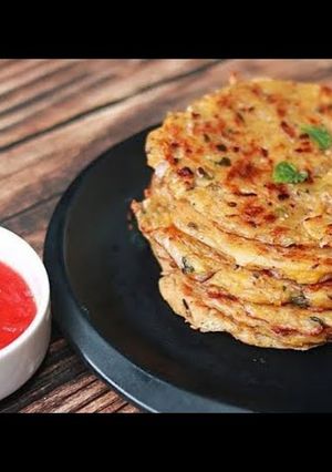 A picture of Rice veggie pancake.