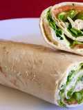 Wrap truite, fromage frais et salade