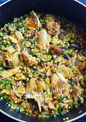 A picture of Okro soup.