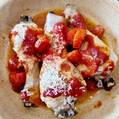 A picture of Baked Chicken in Tomato Sauce.