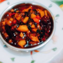Healthy tasty spinach and potato sabji A picture of Healthy tasty spinach and potato sabji.