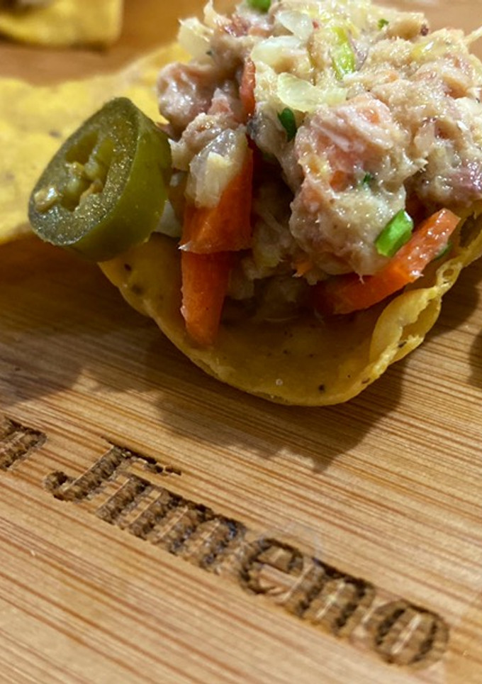 Una foto de Ensalada de jurel ahumado