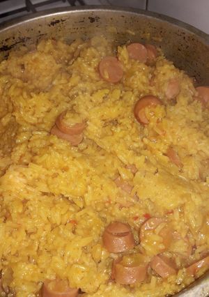 Una foto de Risotto con salchichas