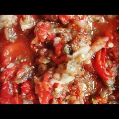 Homemade ajvar from Eastern-Europe (Vegan) A picture of Homemade ajvar from Eastern-Europe (Vegan).