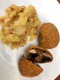 Portobello con puré a la mostaza