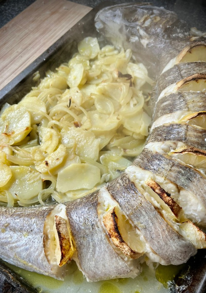 Una foto de Merluza al horno