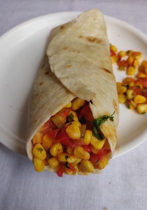 A picture of Corn and Cheese wrap.